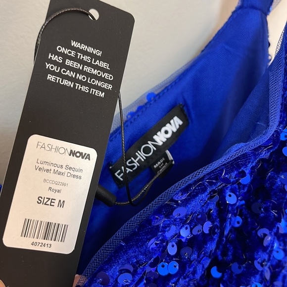 Sequin Velvet Maxi  Dress - Picture 6 of 8